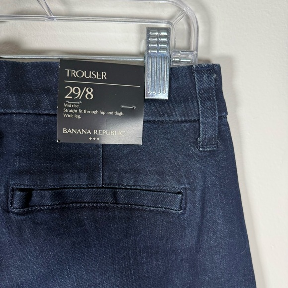 Banana Republic Dark Wash Trouser Wide Leg Jeans Size 29/8 - Picture 8 of 11